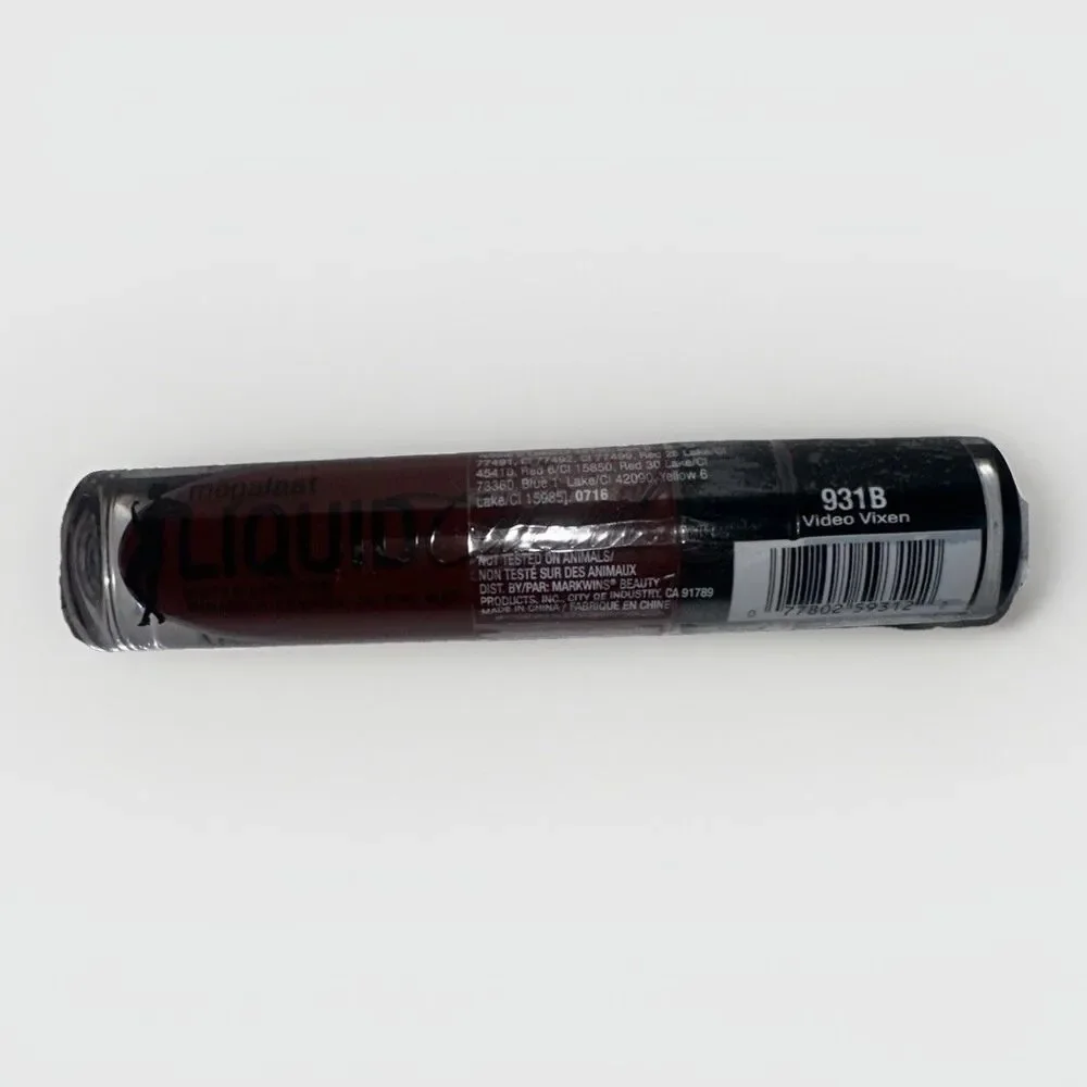 Wet n Wild Video Vixen 931B Liquid Catsuit Matte Lipstick Dark Berry Red NOS